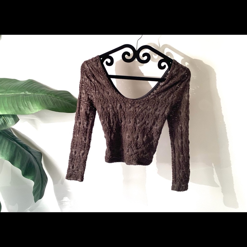 Pins & Needles crop top mocha brown XS NWT